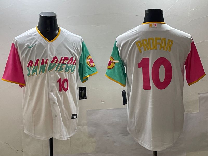 Men San Diego Padres #10 Profar White City Edition 2025 Nike MLB Jersey style 5